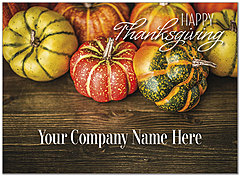 Select a verse or write your own. Rustic Pumpkins Name Card D8110U-4B